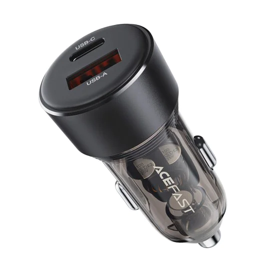 Зарядно за кола B12 – Acefast, Dual-port, Type-C, USB, Dual Fast Charging, 60W – Черно