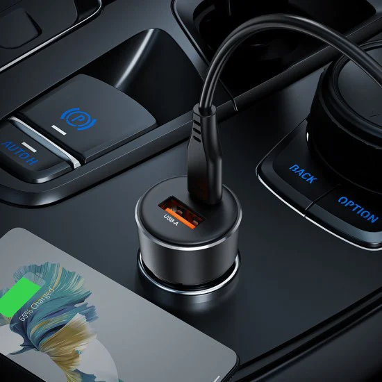 Зарядно за кола B12 – Acefast, Dual-port, Type-C, USB, Dual Fast Charging, 60W – Черно