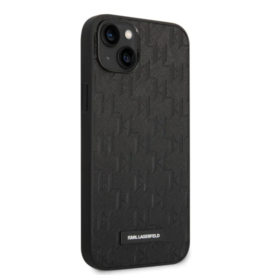 Калъф за iPhone 14 Plus - Karl Lagerfeld Saffiano (KLHCHCP14MSAKAKLHPK) - Mono Metal Logo