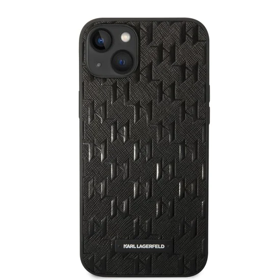 Калъф за iPhone 14 Plus - Karl Lagerfeld Saffiano (KLHCHCP14MSAKAKLHPK) - Mono Metal Logo