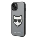 Калъф за iPhone 14 Plus - Karl Lagerfeld Saffiano (KLHCP14MSAPCHG) - Silver Choupette Head