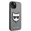Калъф за iPhone 14 Plus - Karl Lagerfeld Saffiano (KLHCP14MSAPCHG) - Silver Choupette Head