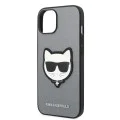 Калъф за iPhone 14 Plus - Karl Lagerfeld Saffiano (KLHCP14MSAPCHG) - Silver Choupette Head