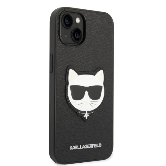 Калъф за iPhone 14 Plus - Karl Lagerfeld Saffiano (KLHCP14MSAPCHCHK) - Choupette Head