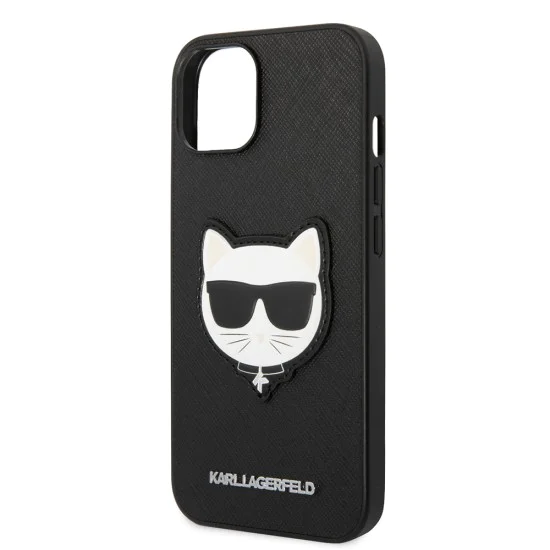 Калъф за iPhone 14 Plus - Karl Lagerfeld Saffiano (KLHCP14MSAPCHCHK) - Choupette Head