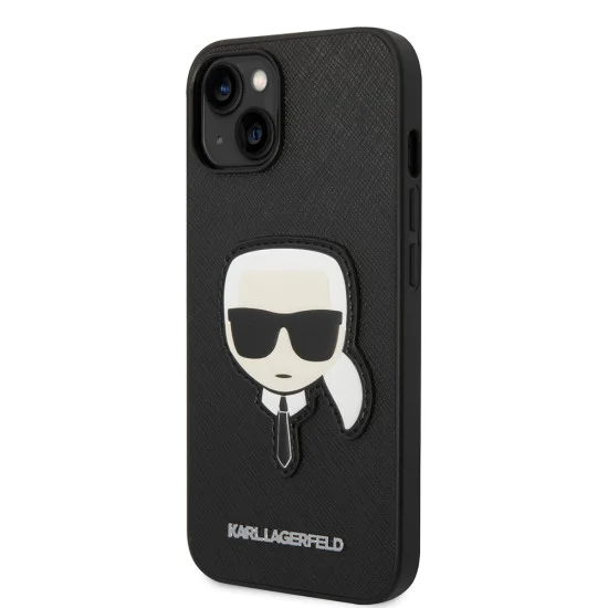 Калъф за iPhone 14 Plus - Karl Lagerfeld Saffiano (KLHCP14MSAPKKHK) - Karl`s Head