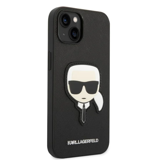 Калъф за iPhone 14 Plus - Karl Lagerfeld Saffiano (KLHCP14MSAPKKHK) - Karl`s Head