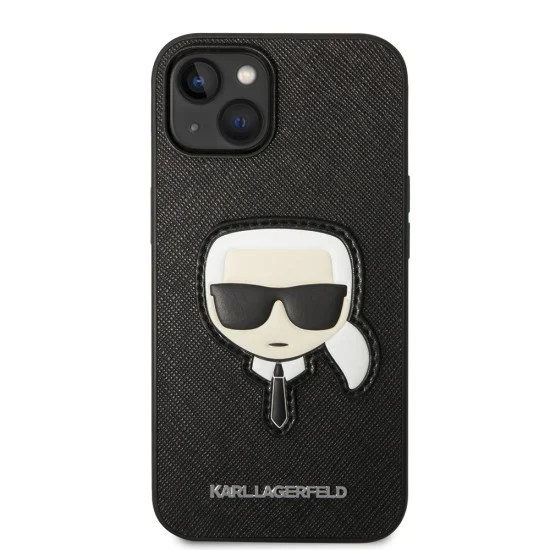 Калъф за iPhone 14 Plus - Karl Lagerfeld Saffiano (KLHCP14MSAPKKHK) - Karl`s Head