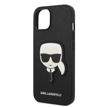 Калъф за iPhone 14 Plus - Karl Lagerfeld Saffiano (KLHCP14MSAPKKHK) - Karl`s Head