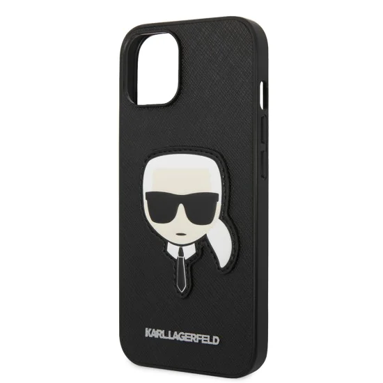 Калъф за iPhone 14 Plus - Karl Lagerfeld Saffiano (KLHCP14MSAPKKHK) - Karl`s Head