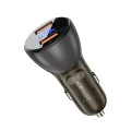 Зарядно за кола B7 – Acefast, 2x USB, 45W, двойно бързо зареждане, с LED цифров дисплей – прозрачно черно