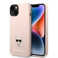 Калъф за iPhone 14 Plus - Karl Lagerfeld Silicone (KLHCP14MSLCTPI) - Pink Choupette Body