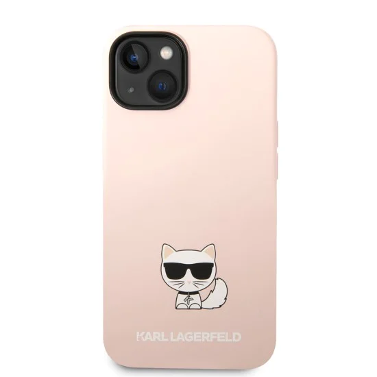 Калъф за iPhone 14 Plus - Karl Lagerfeld Silicone (KLHCP14MSLCTPI) - Pink Choupette Body