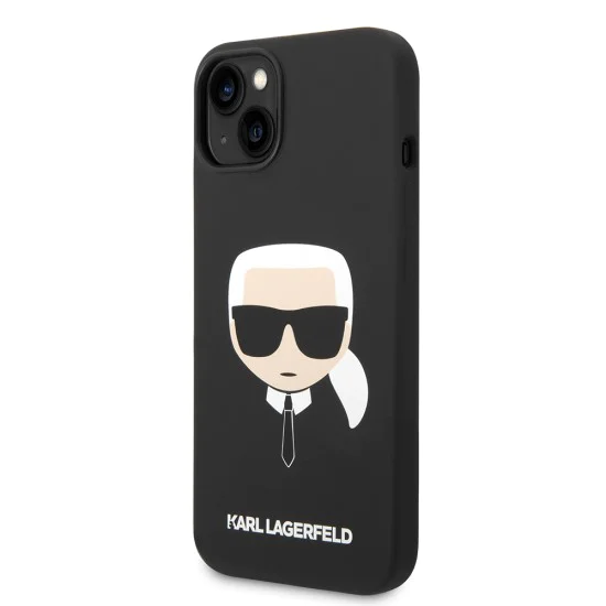 Калъф за iPhone 14 Plus - Karl Lagerfeld Silicone (KLHCP14MSLLKKHBK) - Karl`s Head