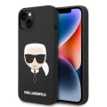 Калъф за iPhone 14 Plus - Karl Lagerfeld Silicone (KLHCP14MSLLKKHBK) - Karl`s Head