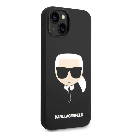 Калъф за iPhone 14 Plus - Karl Lagerfeld Silicone (KLHCP14MSLLKKHBK) - Karl`s Head