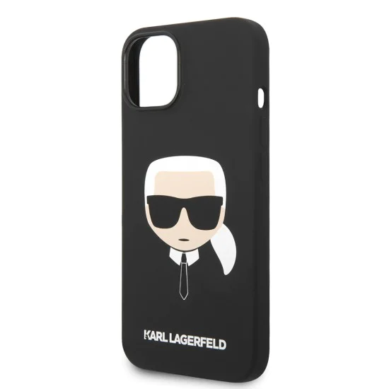 Калъф за iPhone 14 Plus - Karl Lagerfeld Silicone (KLHCP14MSLLKKHBK) - Karl`s Head