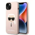 Калъф за iPhone 14 Plus - Karl Lagerfeld Silicone (KLHCP14MSLKHLP) - Pink Karl`s Head