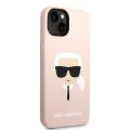 Калъф за iPhone 14 Plus - Karl Lagerfeld Silicone (KLHCP14MSLKHLP) - Pink Karl`s Head