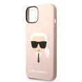 Калъф за iPhone 14 Plus - Karl Lagerfeld Silicone (KLHCP14MSLKHLP) - Pink Karl`s Head