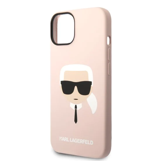 Калъф за iPhone 14 Plus - Karl Lagerfeld Silicone (KLHCP14MSLKHLP) - Pink Karl`s Head