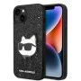 Калъф за iPhone 15 Plus / iPhone 14 Plus - Karl Lagerfeld Hardcase Glitter (KLHCP14MG2CPK) - Choupette Patch