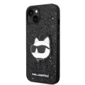 Калъф за iPhone 15 Plus / iPhone 14 Plus - Karl Lagerfeld Hardcase Glitter (KLHCP14MG2CPK) - Choupette Patch