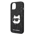 Калъф за iPhone 15 Plus / iPhone 14 Plus - Karl Lagerfeld Hardcase Glitter (KLHCP14MG2CPK) - Choupette Patch