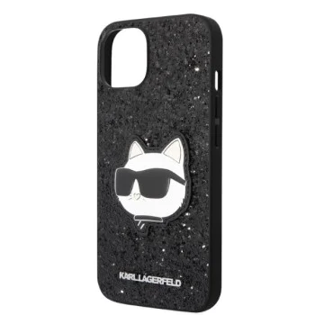 Калъф за iPhone 15 Plus / iPhone 14 Plus - Karl Lagerfeld Hardcase Glitter (KLHCP14MG2CPK) - Choupette Patch