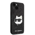 Калъф за iPhone 15 Plus / iPhone 14 Plus - Karl Lagerfeld Hardcase Glitter (KLHCP14MG2CPK) - Choupette Patch