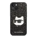 Калъф за iPhone 15 Plus / iPhone 14 Plus - Karl Lagerfeld Hardcase Glitter (KLHCP14MG2CPK) - Choupette Patch