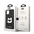 Калъф за iPhone 15 Plus / iPhone 14 Plus - Karl Lagerfeld Hardcase Glitter (KLHCP14MG2CPK) - Choupette Patch