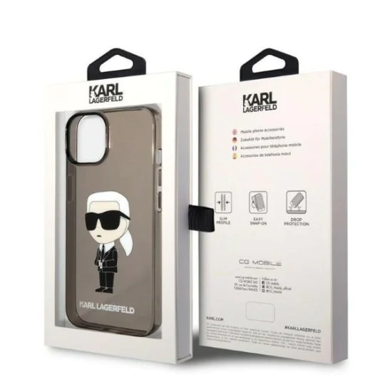 Калъф за IPhone 14 Plus - Karl Lagerfeld Hardcase (KLHCP14MHNIKTCK) - Ikonik Karl Lagerfeld