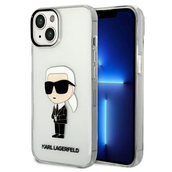 Калъф за IPhone 14 Plus - Karl Lagerfeld Hardcase Transparent (KLHCP14MHNIKKTCT) - Ikonik Karl Lagerfeld