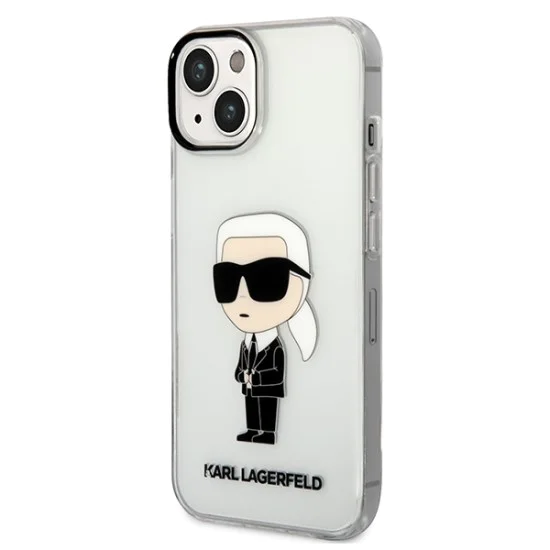 Калъф за IPhone 14 Plus - Karl Lagerfeld Hardcase Transparent (KLHCP14MHNIKKTCT) - Ikonik Karl Lagerfeld