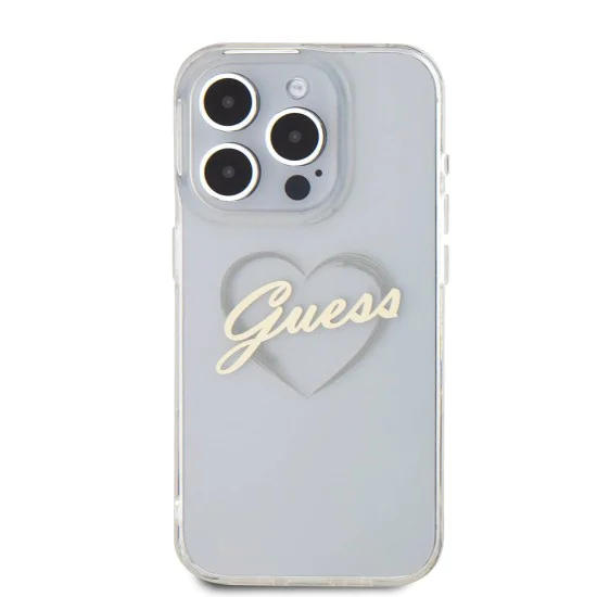 Калъф за iPhone 16 Pro Max - Guess Hardcase IML Heart (GUHCP16XHCHGSPT) - Прозрачен