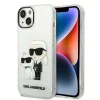 Калъф за iPhone 14 Plus - Karl Lagerfeld Hardcase Glitter (KLHCP14MHNKCTGT) - Прозрачен Karl&Choupette