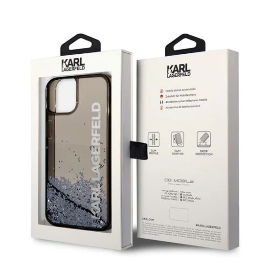 Калъф за iPhone 14 Plus - Karl Lagerfeld Hardcase Liquid Glitter (KLHCP14MLCKKVVK) - Elong