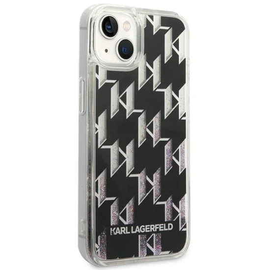 Калъф за iPhone 14 Plus - Karl Lagerfeld Hardcase Liquid Glitter (KLHCP14MLMMNMK) - монограм