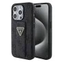 Калъф за iPhone 15 Pro Max - Guess Grip Stand 4G Triangle Triangle Strass (GUHCP15XPGPGS4TDK) - Черен