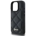Калъф за iPhone 16 Pro - Guess Quilted Metal Logo (GUHCP16LPSQSQQSK) - черен