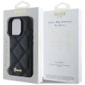 Калъф за iPhone 16 Pro - Guess Quilted Metal Logo (GUHCP16LPSQSQQSK) - черен