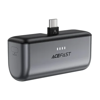 Външна батерия – Acefast (M9-5000) – 2x Type-C, PD20W, 5000mAh, LED индикатор, сгъваем щепсел, с Type-C кабел 0.3m – Черен