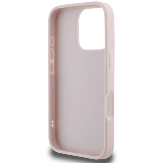 Калъф за iPhone 16 Pro - Guess Quilted Metal Logo (GUHCP16LPSQQSQSP) - Розов