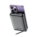 Външна батерия – Acefast (M6-10000) – магнитна, със стойка, Type-C, 10000mAh, 38.5Wh, 20W, LED светлина, компактна – Черен