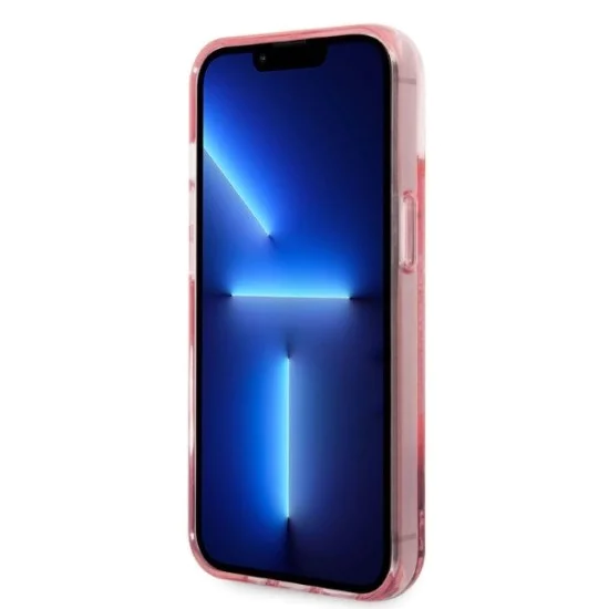 Калъф за iPhone 14 Plus - Karl Lagerfeld Hardcase Glitter (KLHCP14MLNNKHCHCP) - Pink Karl Head