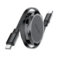 Кабел за данни C13-03 – Acefast, Type-C към Type-C, 60 W, кабел за данни за зареждане с двойно прибиране, бързо зареждане, 0,8 м – черен