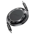 Кабел за данни C13-03 – Acefast, Type-C към Type-C, 60 W, кабел за данни за зареждане с двойно прибиране, бързо зареждане, 0,8 м – черен