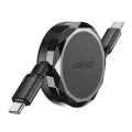 Кабел за данни C13-03 – Acefast, Type-C към Type-C, 60 W, кабел за данни за зареждане с двойно прибиране, бързо зареждане, 0,8 м – черен