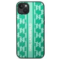 Калъф за IPhone 14 Plus - Karl Lagerfeld Hardcase Monogram (KLHCHCP14MPGKKLSKN) - Зелена лента